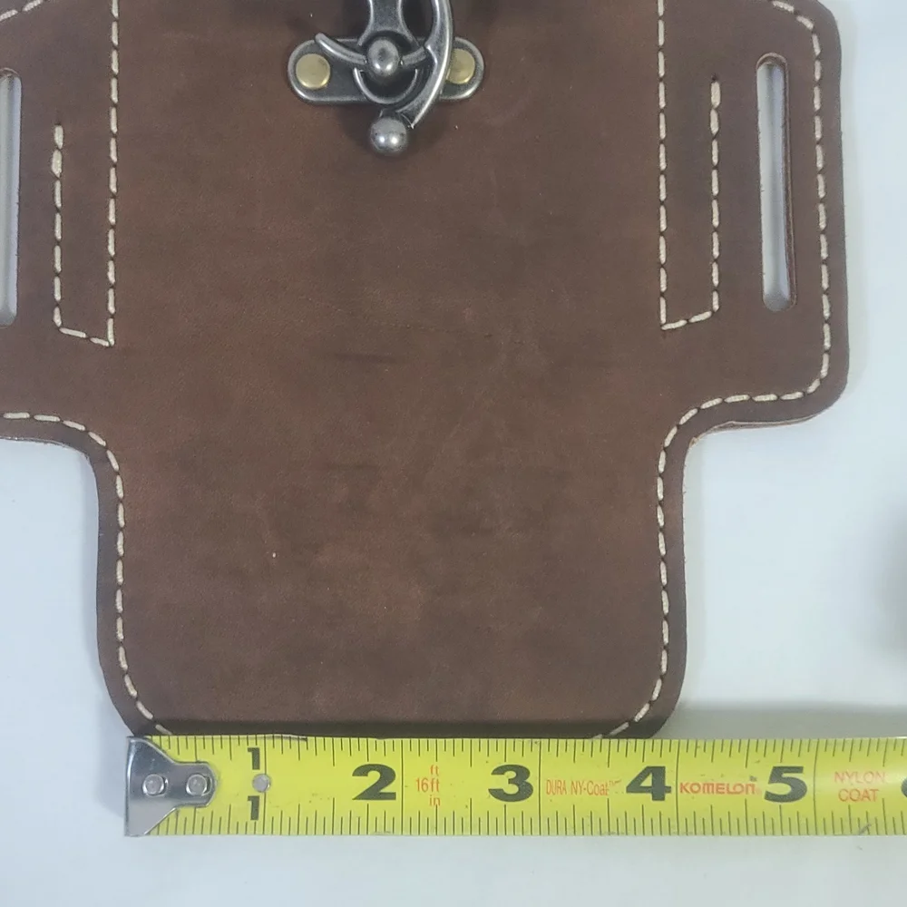 Brown Leather Belt Phone Pouch